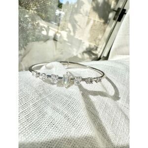 Nadri statement cubic zirconia bangle bracelet